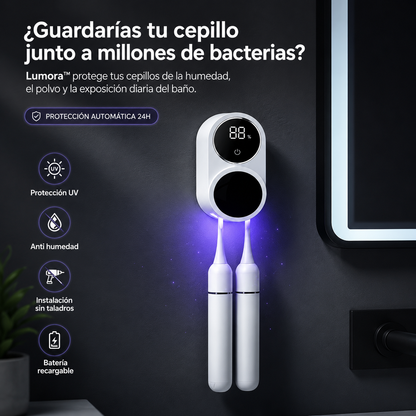 Lumora™ Sterilizador UV para Cepillos de Dientes.